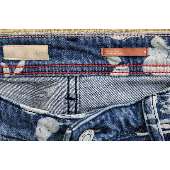 Pilcro Blue Floral Ankle Jeans - Picture 6 of 10